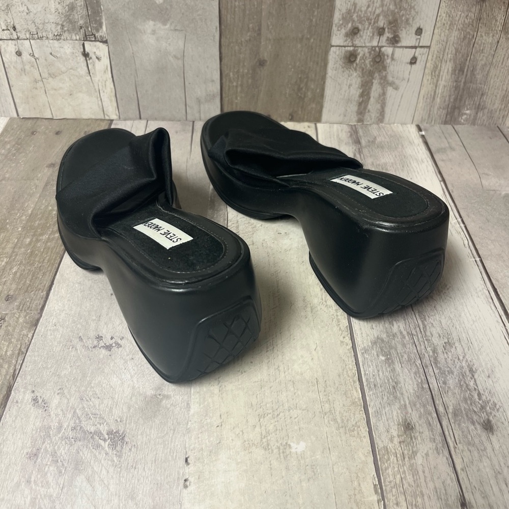Y2K Steve Madden Black Platform Sandals Size 7.5 - Picture 4 of 9